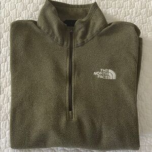 The North Face Men's Forest Green Quarter Zip-Up Fleece M
